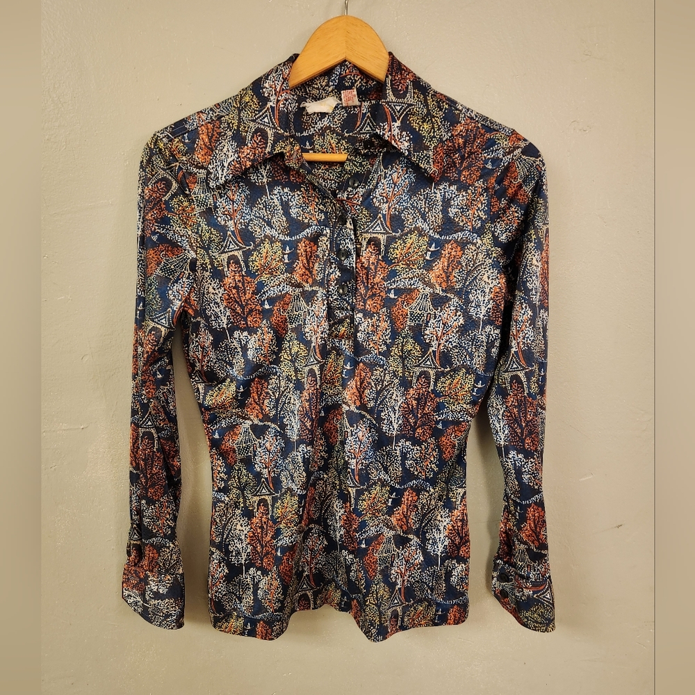 Vintage Tami Satin Button Up Blouse